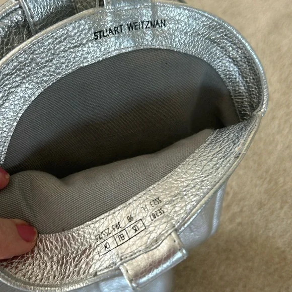 Stuart Weitzman Outwest Metallic calfskin stiletto western boot - Picture 12 of 14